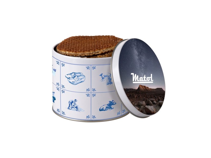 Delftsblauw blik stroopwafels