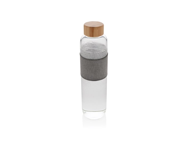Impact borosilicaat glazen fles met bamboe deksel
