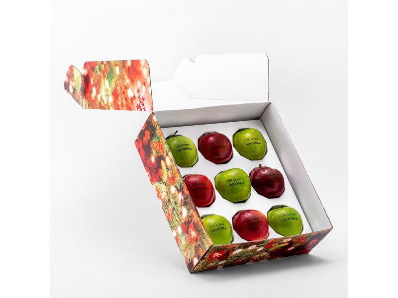 Geschenkverpakking incl. 9 bedrukte appels