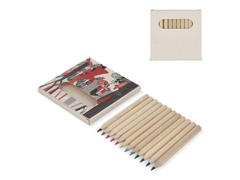 12 kleurpotloden in gerecyclede melkpakkenverpakking 12 kleurpotloden in gerecyclede melkpakkenverpakking