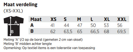 Maattabel oakville DAMESPOLO MET LANGE MOUWEN 