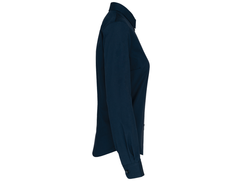 Kariban Damesblouse in popeline met lange mouwen