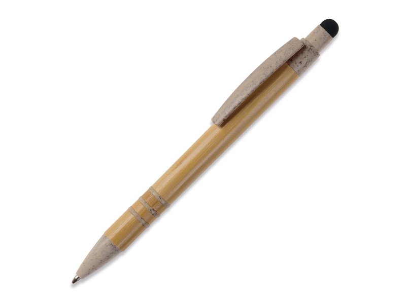 Balpen bamboe en tarwestro met stylus