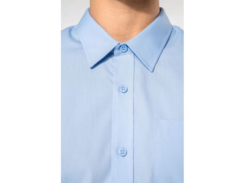 Kariban Heren poplin overhemd lange mouwen