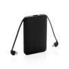 5.000 mAh zakformaat powerbank met geïntegreerde kabels 5.000 mAh zakformaat powerbank met geïntegreerde kabels