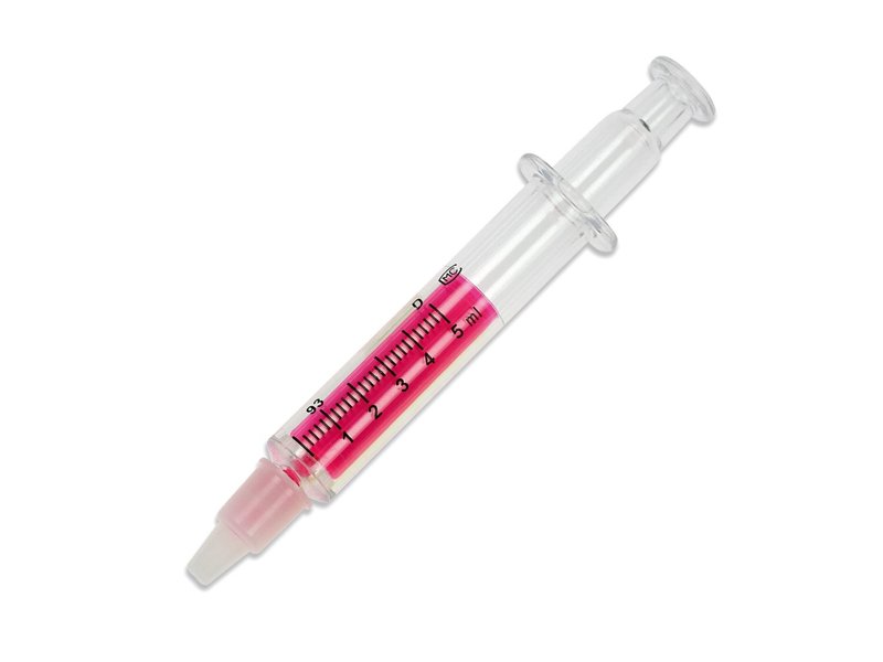 Transparante injectie tekstmarker. Transparante injectie tekstmarker.