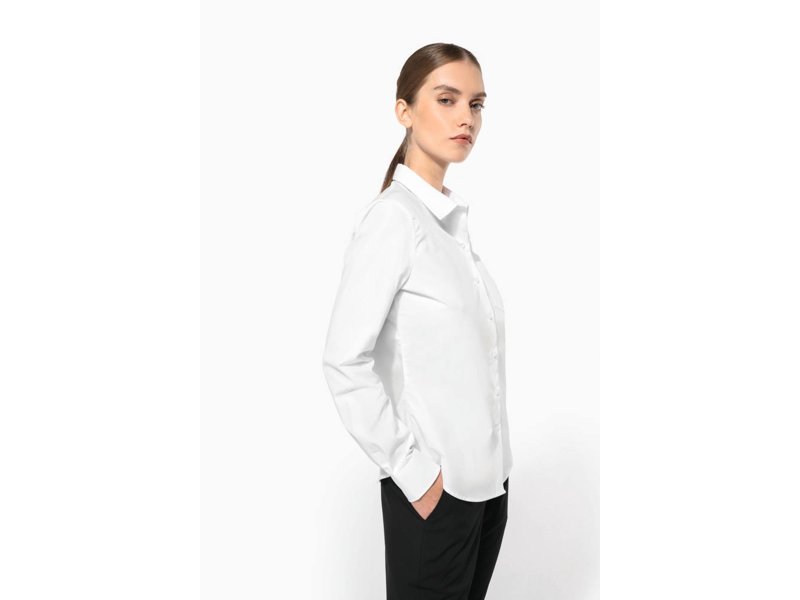 Kariban Dames poplin blouse lange mouwen
