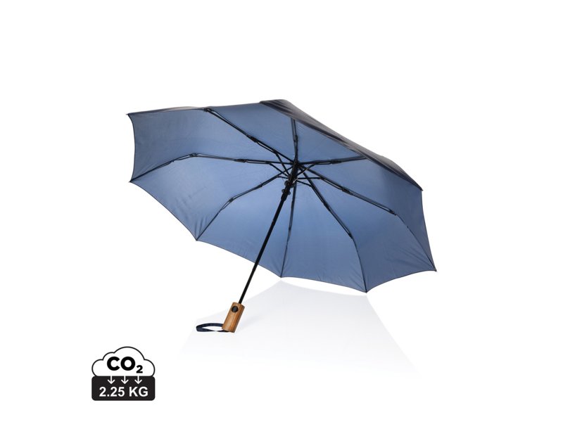 Kaycey 21" AWARE™ RPET Acaciahouten mini auto open paraplu Kaycey 21" AWARE™ RPET Acaciahouten mini auto open paraplu