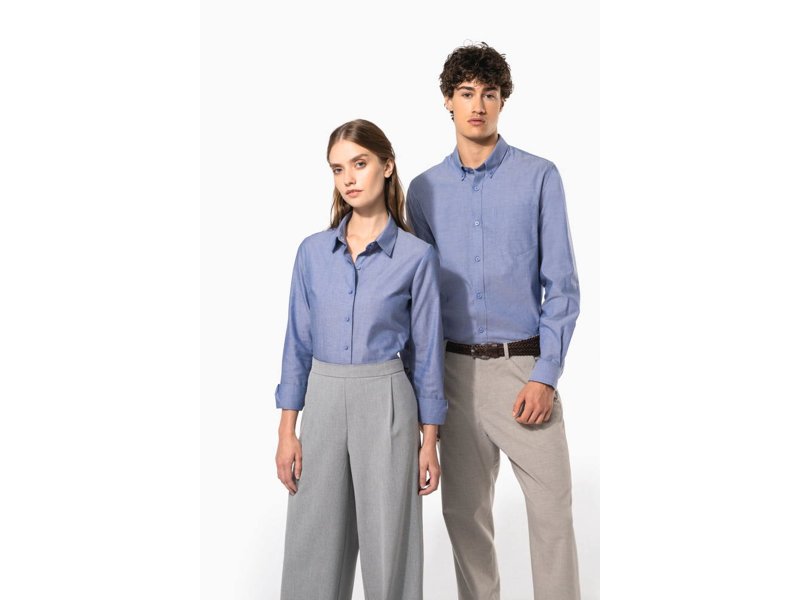 Kariban Heren oxford overhemd lange mouwen