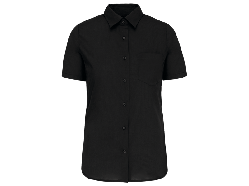 Kariban Dames Poplin Blouse Korte Mouwen