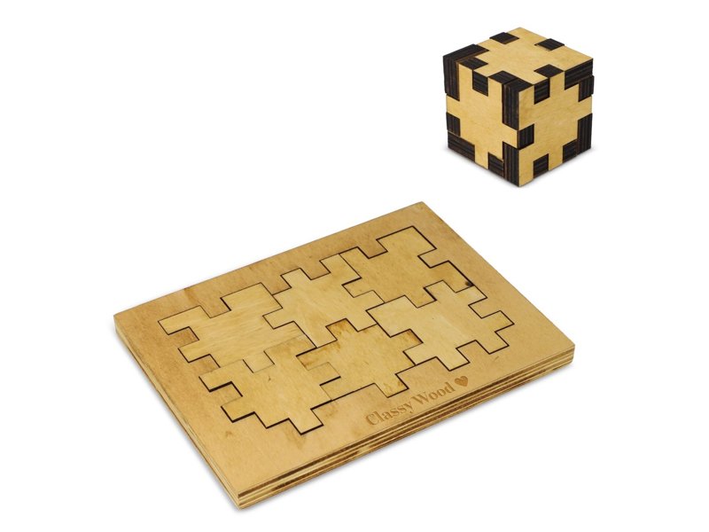 Houten kubus puzzel Houten kubus puzzel