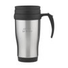 Voordelige RVS/kunststof thermobeker met schroefdop.