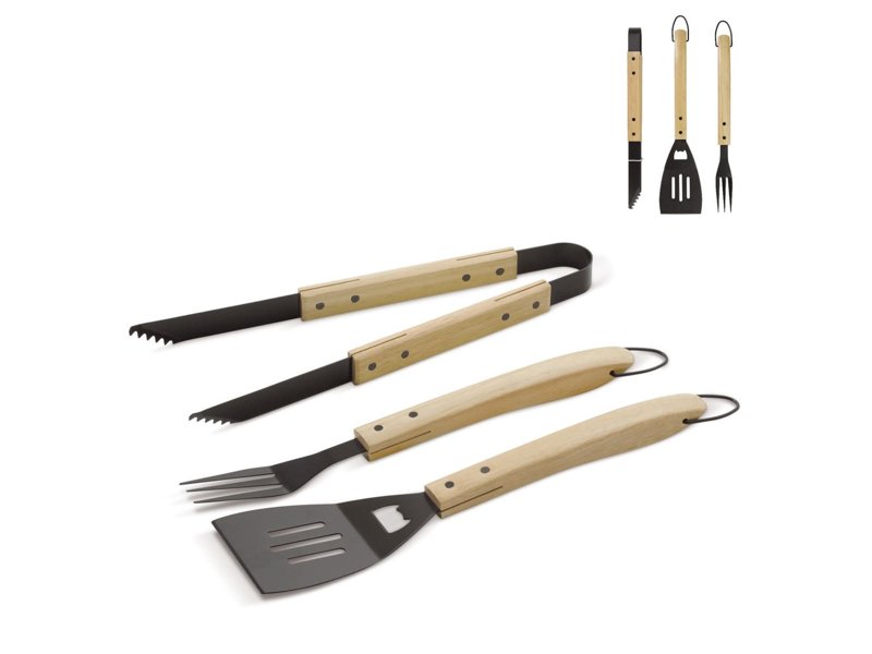 Barbecue gereedschapsset hout Barbecue gereedschapsset hout