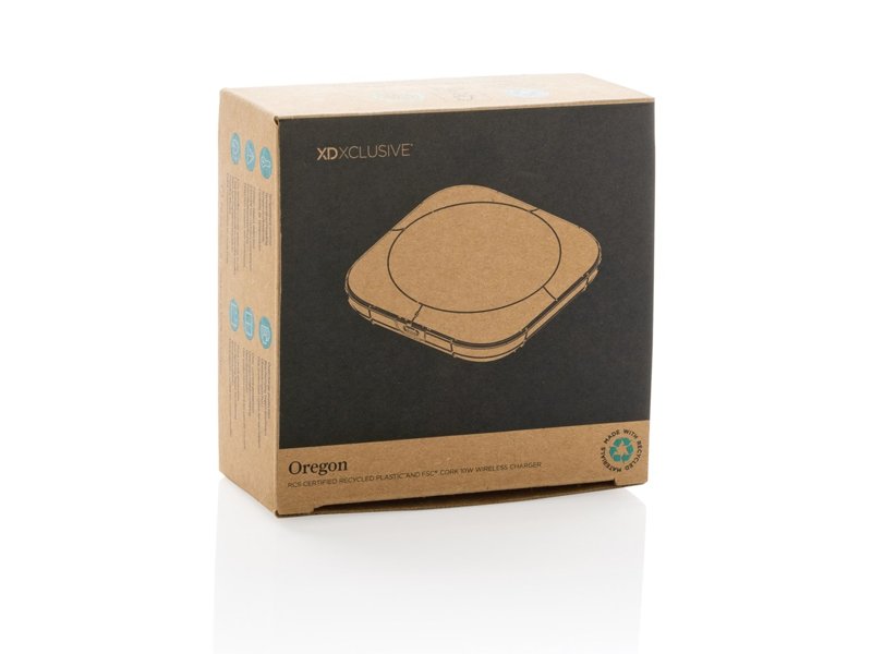 Oregon RCS gerecycled plastic en kurk 10W draadloze lader