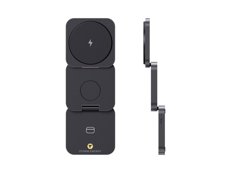 Terra RCS gerecycled aluminium opvouwbare 3 in 1 15W oplader Terra RCS gerecycled aluminium opvouwbare 3 in 1 15W oplader