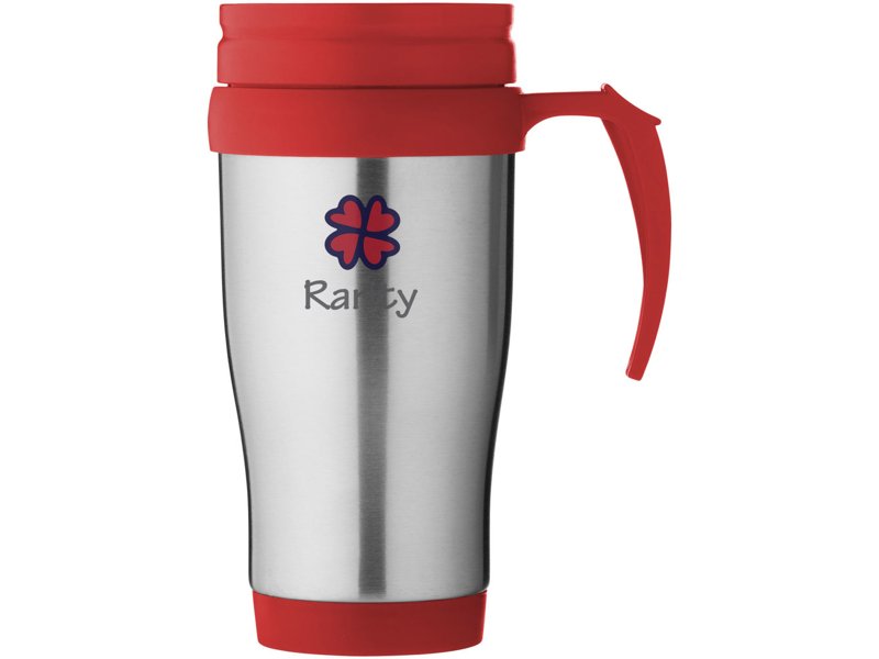 Handige thermosbeker met handvat, snel met eigen logo leverbaar