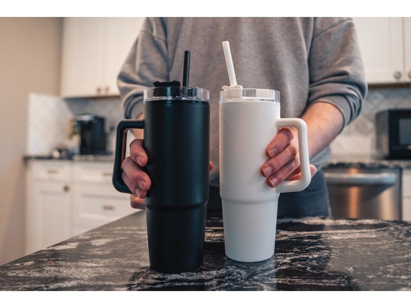 Tana Gerecyclede Plastic Tumbler met Handvat 900 ml - Duurzame Drinkfles | Totziens Promotions Tana Gerecyclede Plastic Tumbler met Handvat 900 ml - Duurzame Drinkfles | Totziens Promotions