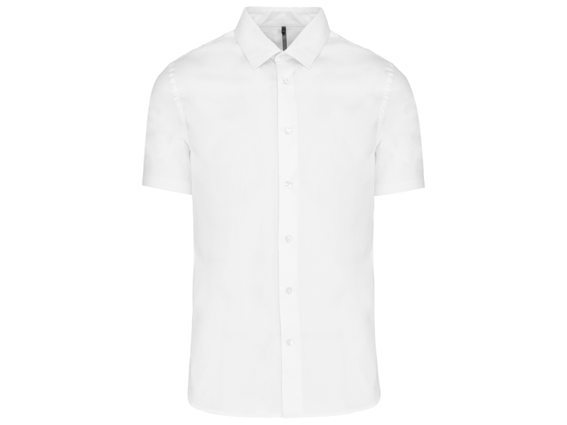 Kariban Heren stretch overhemd korte mouwen