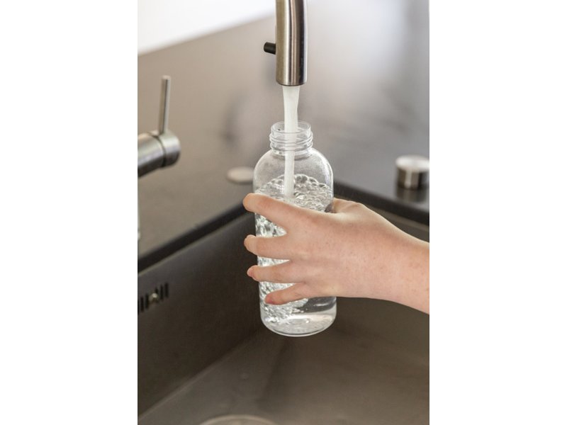 Lekvrije waterfles met metallic dop