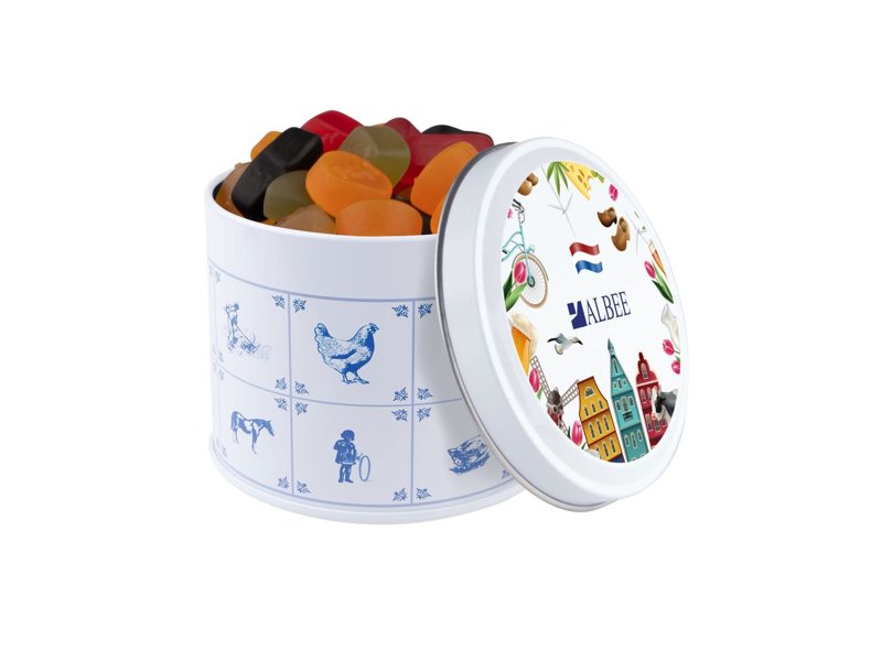 Delftsblauw blik snoep