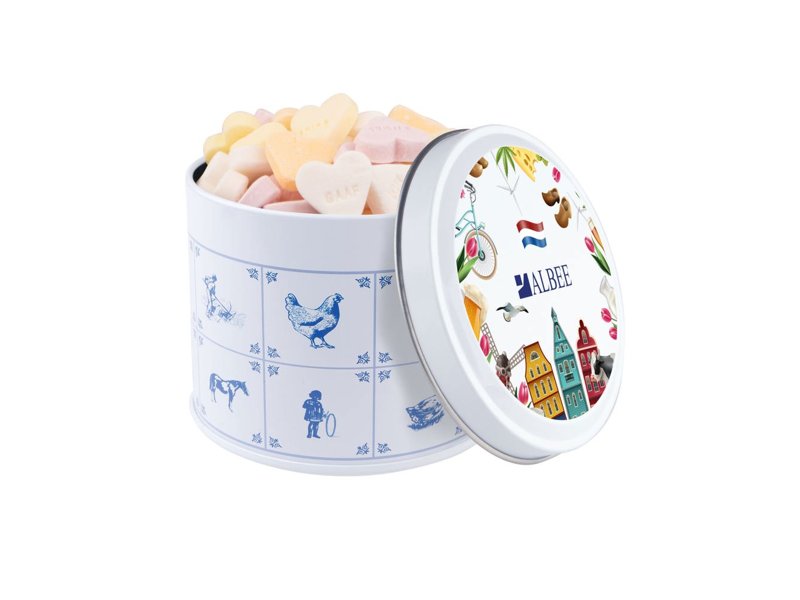 Delftsblauw blik snoep