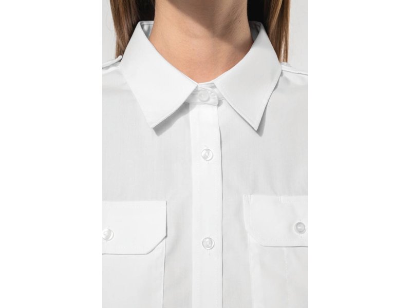 Kariban Damespilootoverhemd korte mouwen