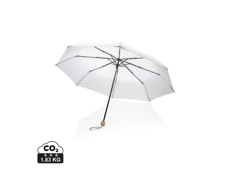 20.5" Impact AWARE™ RPET 190T pongee bamboe miniparaplu