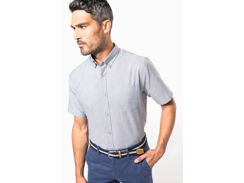 Kariban Heren oxford overhemd korte mouwen