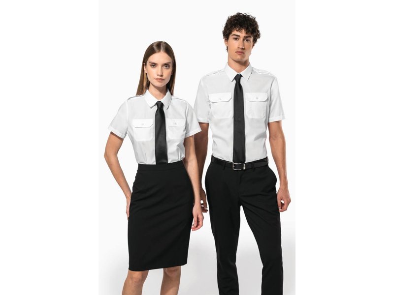 Kariban Damespilootoverhemd korte mouwen