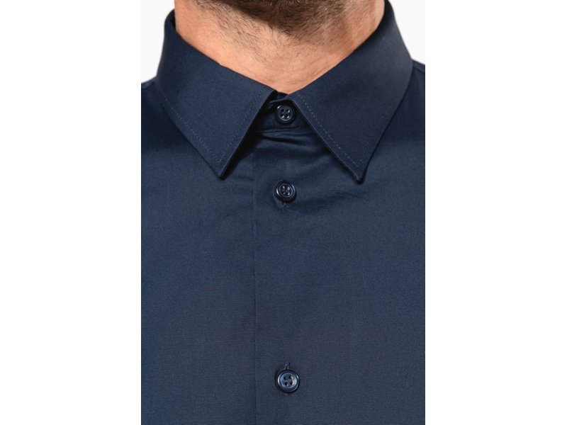 Kariban Heren stretch overhemd korte mouwen