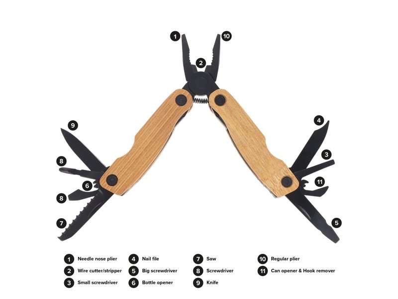 Multitool Bamboe 12 functies