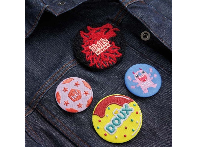 Geborduurde buttons - NIEUW bij Totziens Geborduurde buttons - NIEUW bij Totziens