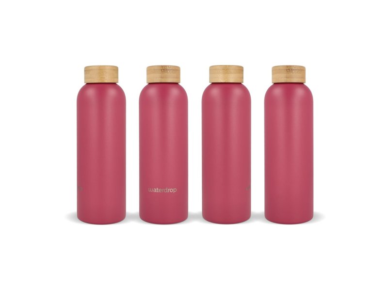 Waterdrop Roestvrijstalen Fles met Bamboe dop 600ml Waterdrop Roestvrijstalen Fles met Bamboe dop 600ml