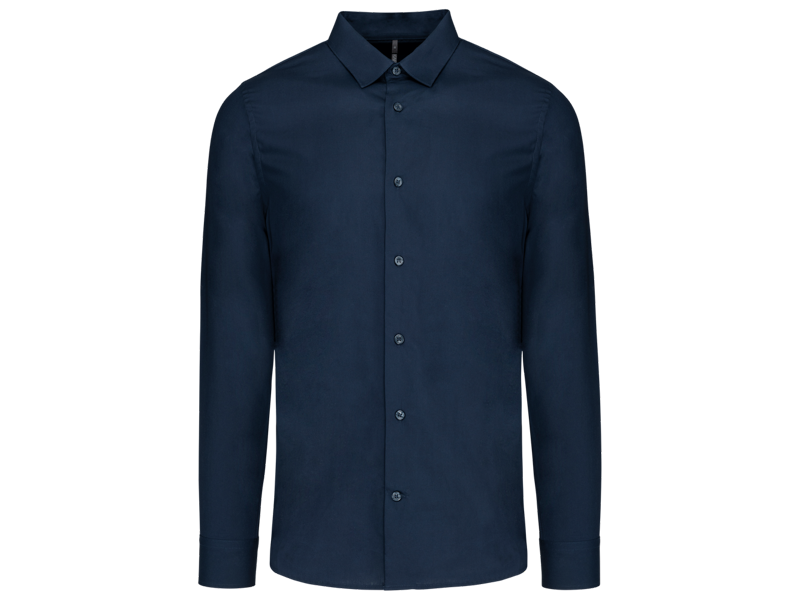 Kariban Herenoverhemd in popeline met lange mouwen
