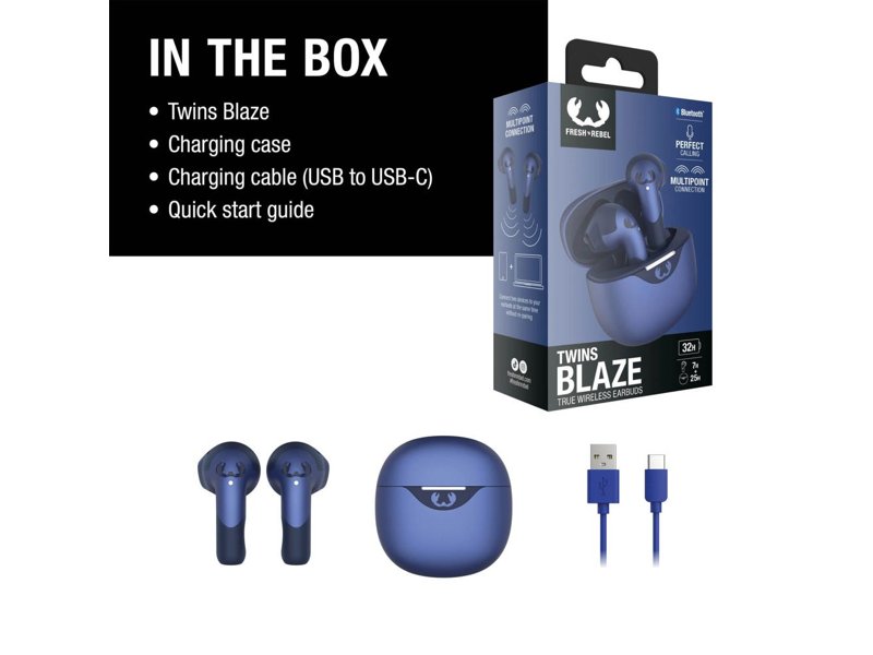 3TW2200 I Fresh 'n Rebel Twins Blaze - True Wireless earbuds with ENC