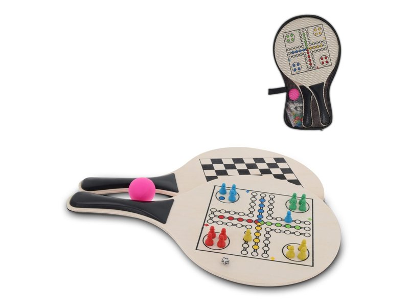 MDF strand tennis set met gezelsschapsspellen MDF strand tennis set met gezelsschapsspellen