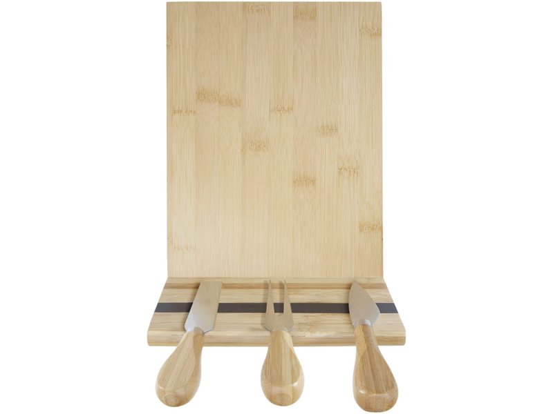 Mancheg magnetische kaasplank van bamboe en bestek Mancheg magnetische kaasplank van bamboe en bestek