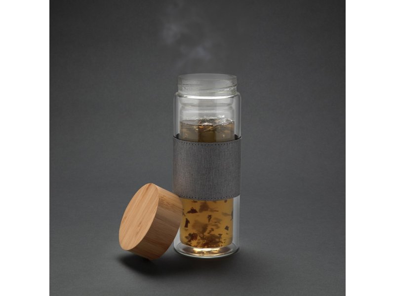 Impact dubbelwandige borosilicaat glazen drinkfles Impact dubbelwandige borosilicaat glazen drinkfles