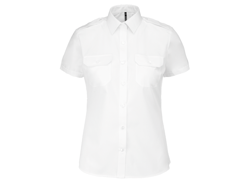 Kariban Damespilootoverhemd korte mouwen