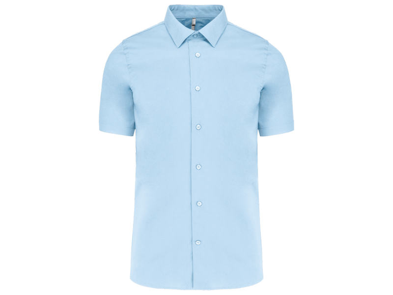 Kariban Heren stretch overhemd korte mouwen