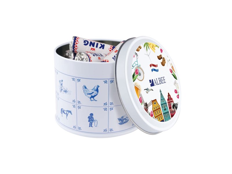 Delftsblauw blik snoep