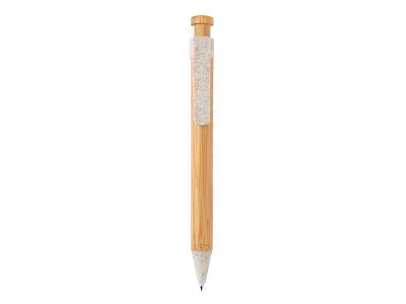 Bamboe pen met tarwestro clip Bamboe pen met tarwestro clip