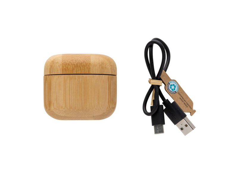 Gerecycled plastic & bamboe TWS-oordoppen