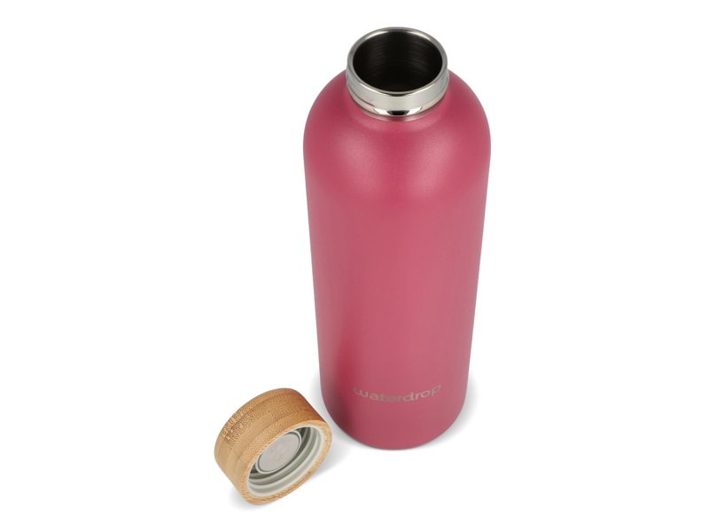 Waterdrop Roestvrijstalen Fles met Bamboe dop 600ml Waterdrop Roestvrijstalen Fles met Bamboe dop 600ml