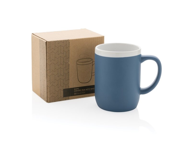 Keramische mok met witte rand