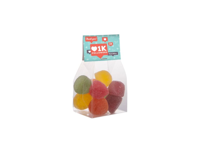 Blokzakje kopkaartje 100 gram snoep