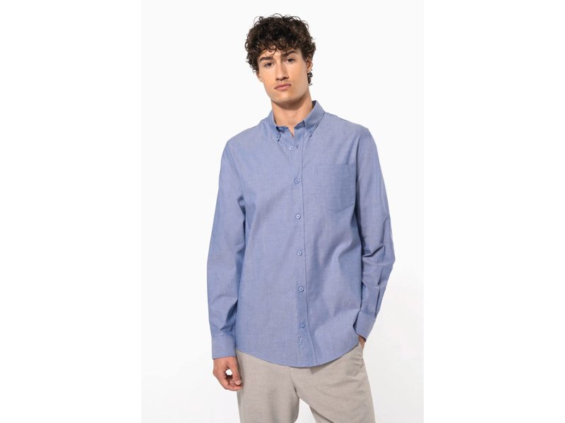 Kariban Heren oxford overhemd lange mouwen