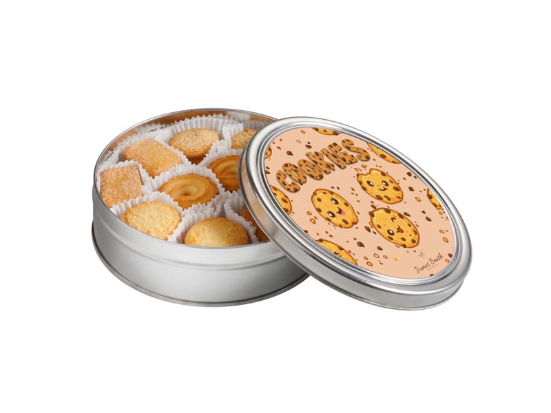 Rond blik koekjes