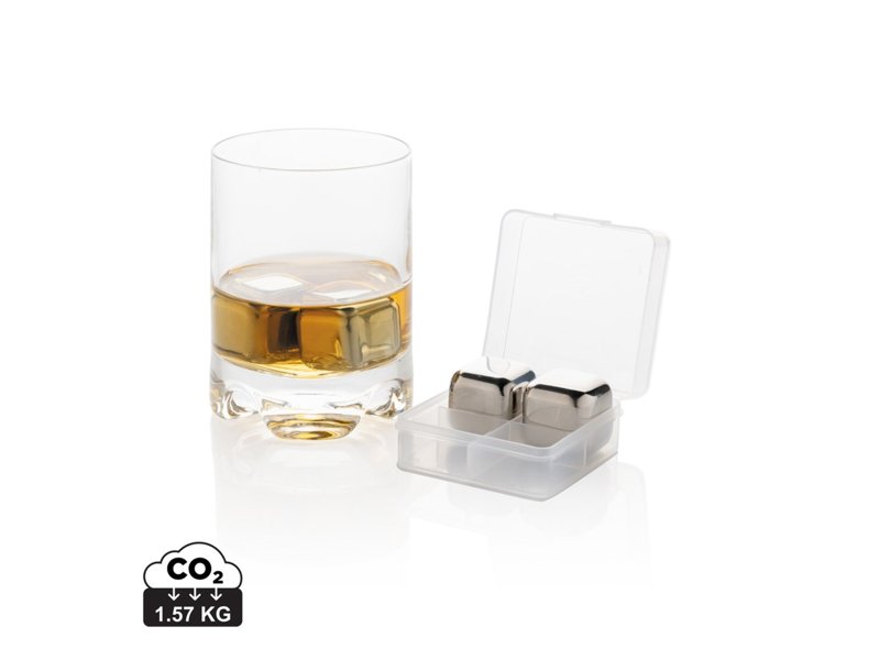 Herbruikbare RVS ijsblokjes 4st