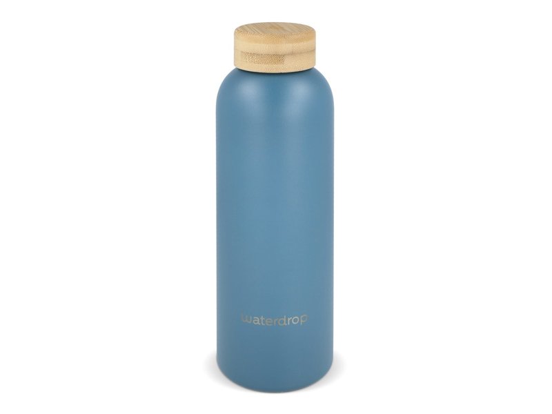 Waterdrop Roestvrijstalen Fles met Bamboe dop 600ml Waterdrop Roestvrijstalen Fles met Bamboe dop 600ml